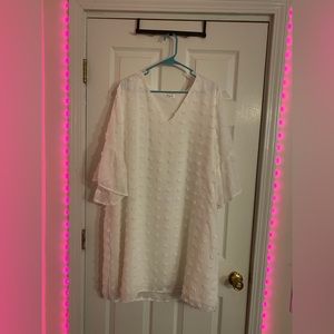 White Swiss dot dress